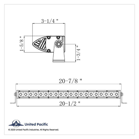 20 High Power CREE LED Single Row 20-1/2" Light Bar - Spot & Flood