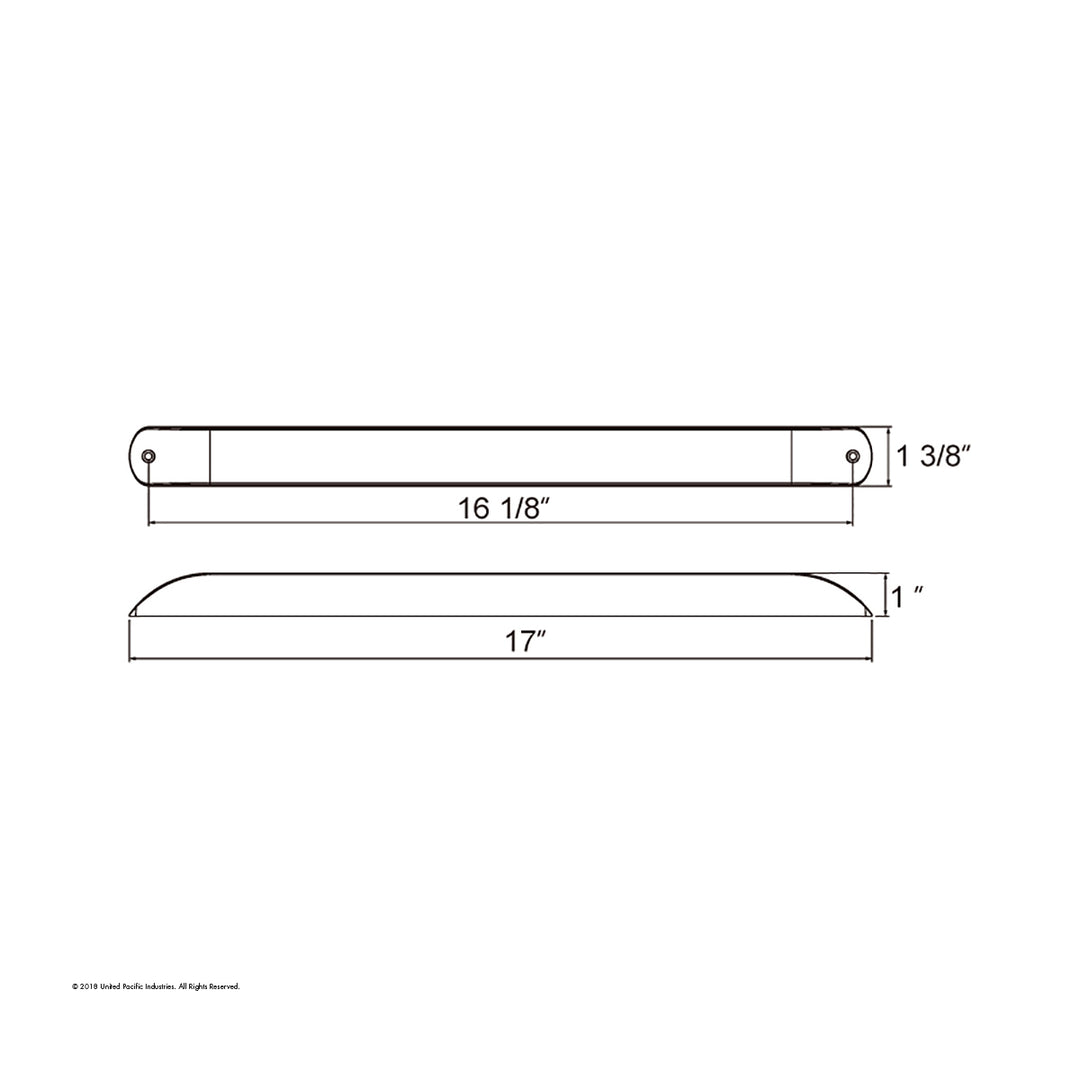 11 LED 17" Light Bar Only (Stop, Turn &amp; Tail) - Red LED/Red Lens