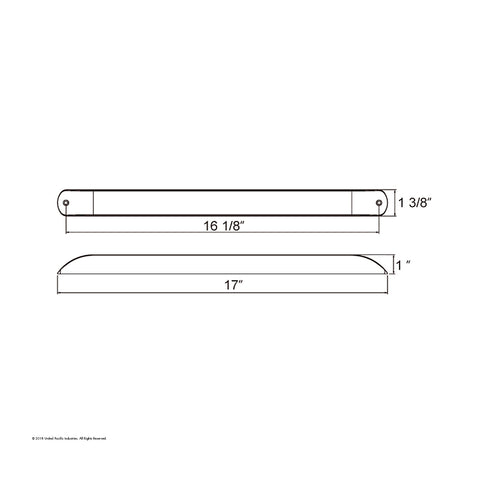 11 LED 17" Light Bar Only (Stop, Turn & Tail) - Red LED/Red Lens