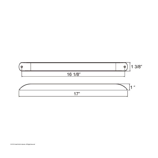 11 LED 17" Light Bar Only (Stop, Turn & Tail) - Red LED/Red Lens