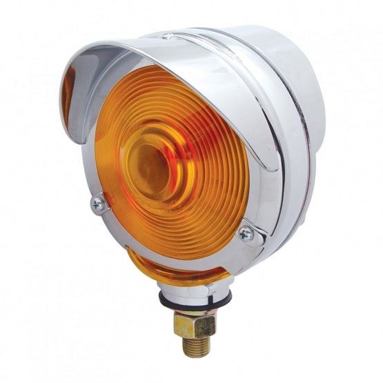 Double Face Turn Signal Light With Visor - Amber &amp; Red Lens