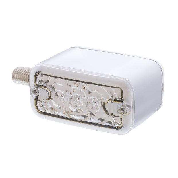 6 LED Single Function Double Face Light - Horizontal Mount - Amber & Red LED/Clear Lens