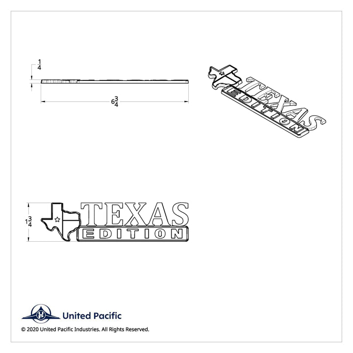Chrome Die Cast "Texas Edition" Accent Emblem