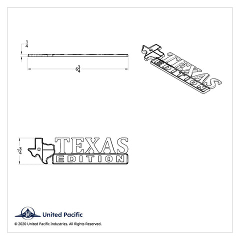 Chrome Die Cast "Texas Edition" Accent Emblem
