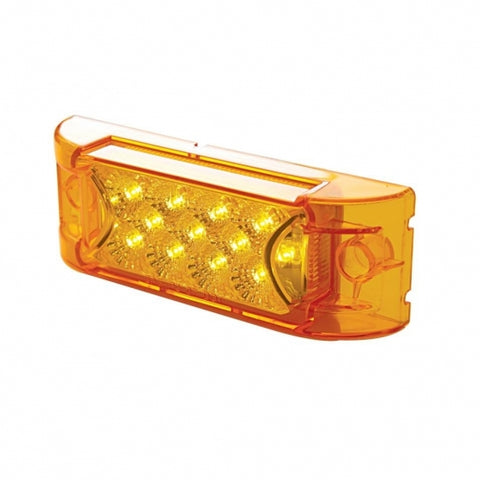 13 LED Reflector Rectangular Light (Clearance/Marker) - Amber LED/Amber Lens
