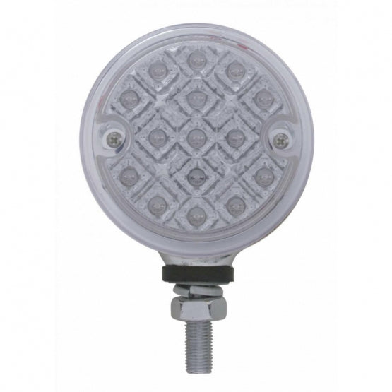 15 LED 3" Reflector Single Face Light - Red LED/Clear Lens