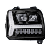 Blackout Headlight With LED DRL Light Bar & Turn Signal For 2018-2024 Kenworth W990-Passenger