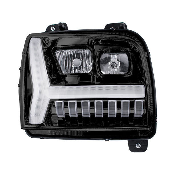 Blackout Headlight With LED DRL Light Bar & Turn Signal For 2018-2024 Kenworth W990-Passenger