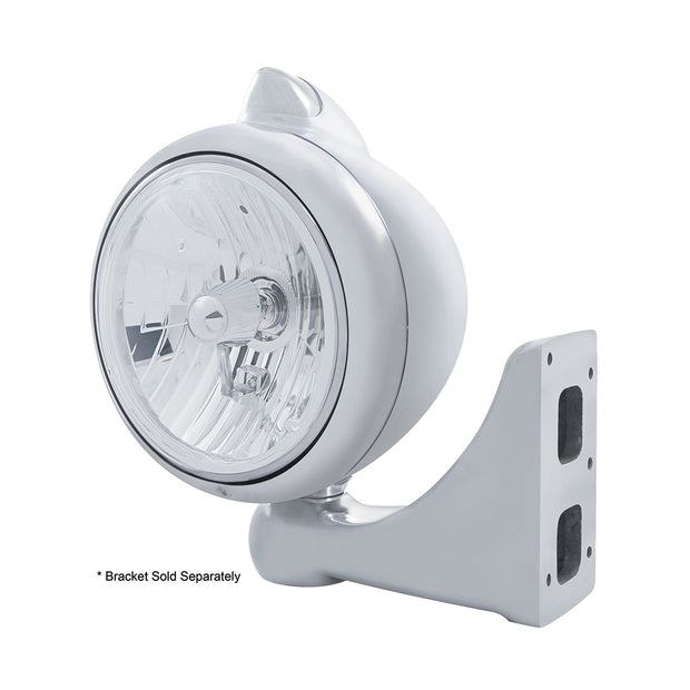 Stainless Steel Guide 682-C Headlight Crystal H4 & Original Style LED Signal - Clear Lens