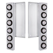 FL SS Front Air Cleaner Bracket W/12X 9 LED 2" Beehive Lights -Amber LED/Clear Lens