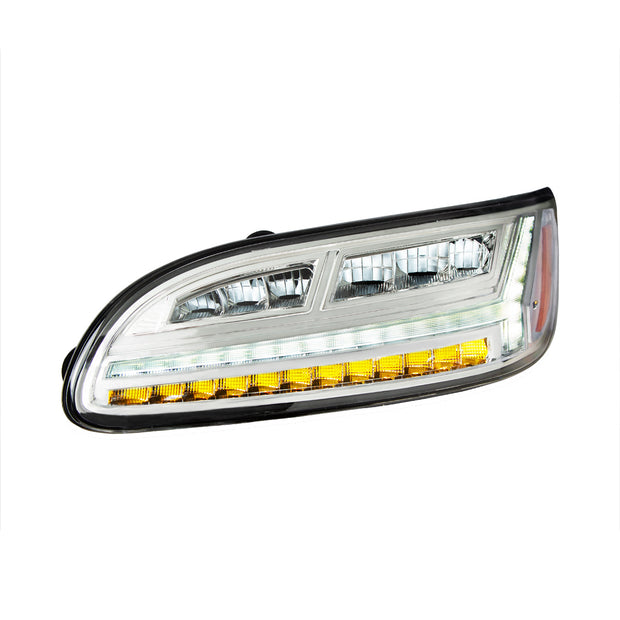 Chrome 6 LED Headlight For Peterbilt 386 (2006-2016) & 387 (2000-2011)- Driver