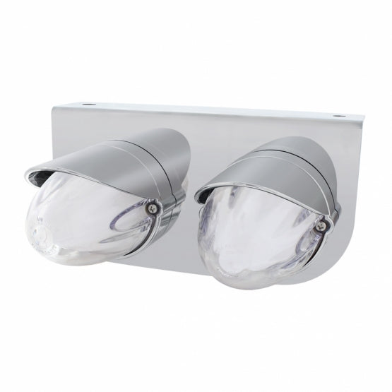 SS Bracket With Two 9 LED Dual Function GloLight Watermelon Grakon 1000 Lights &amp; Visors -Clear Lens