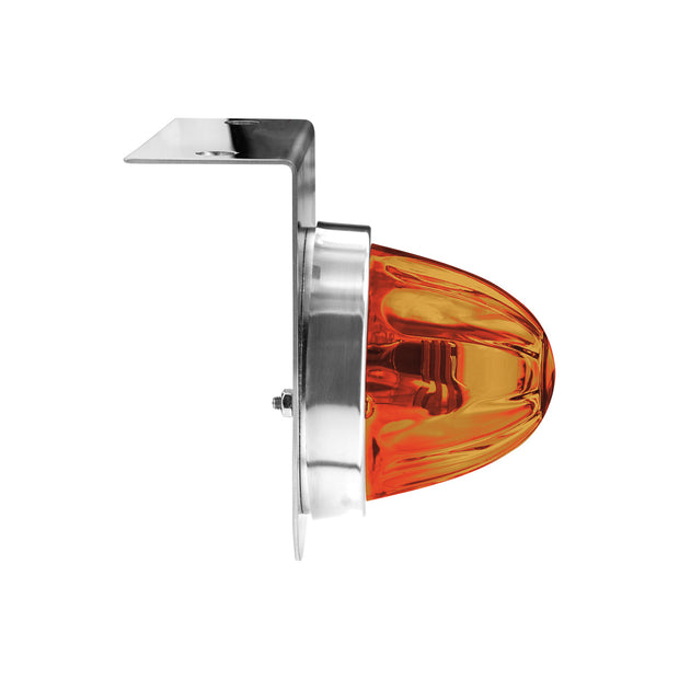 Dual Function Glass Watermelon Light With Stainless Steel Light Bracket Kit With LED Bulb-Amber