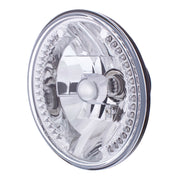 7" Crystal Headlight With 34 Amber LED Position Light