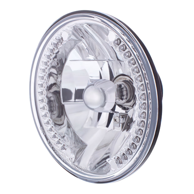 7" Crystal Headlight With 34 Amber LED Position Light