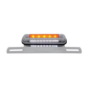 Chrome License Plate Light & Bracket With Amber LED Auxiliary Light - Amber LED/Amber Lens