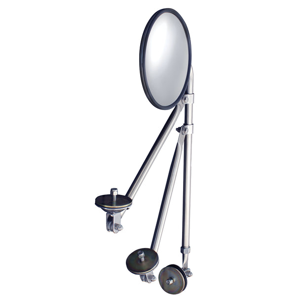 8-1/2" Convex Mirror With Stainless Tripod Fender Mirror Bracket