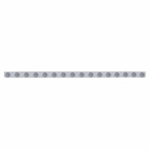 79-1/2" SS Bumper Light Bracket With 16X 9 LED 2" Reflector Lights & Bezels -Red LED/Clear Lens