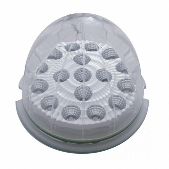 Fog Light Cover With 17 Amber LED Hi/Lo Clear Style Reflector Light For 2007-17 KW T660- Passenger -Clear Lens