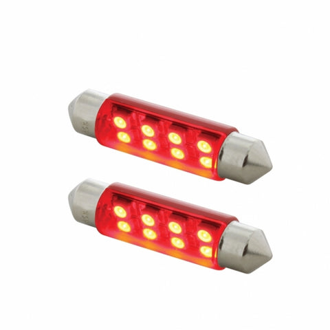 8 SMD High Power Micro LED 211-2 Dome Light Bulb - Red (2-Pack)
