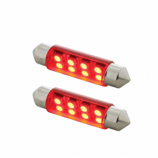 8 SMD High Power Micro LED 211-2 Dome Light Bulb - Red (2-Pack)