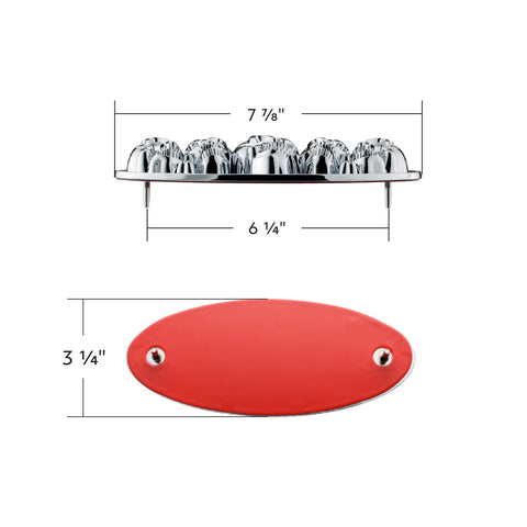Chrome Die Cast Oval Emblem - 3D Skull