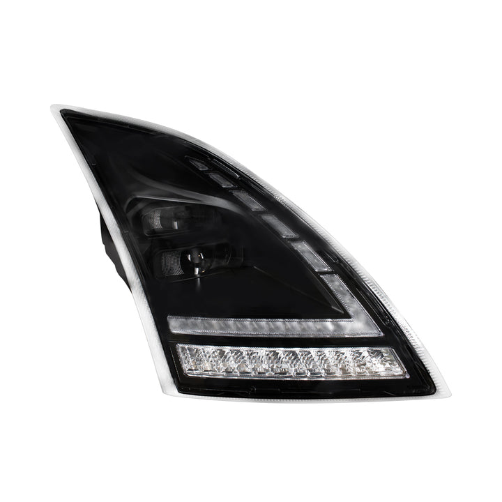 Blackout Full LED Headlight  With Switchable Sequential Turn Signal. 2018-2024 Volvo VNL-Passenger