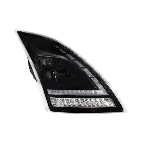 Blackout Full LED Headlight  With Switchable Sequential Turn Signal. 2018-2024 Volvo VNL-Passenger