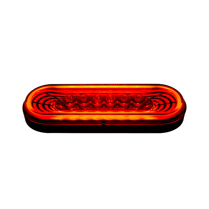 22 LED 6" Oval Abyss Light (Stop, Turn &amp; Tail) - Red LED/Red Lens