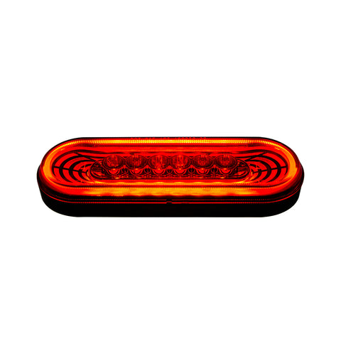 22 LED 6" Oval Abyss Light (Stop, Turn & Tail) - Red LED/Red Lens