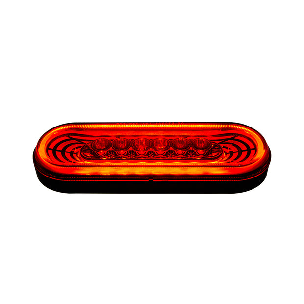 22 LED 6" Oval Abyss Light (Stop, Turn & Tail) - Red LED/Red Lens