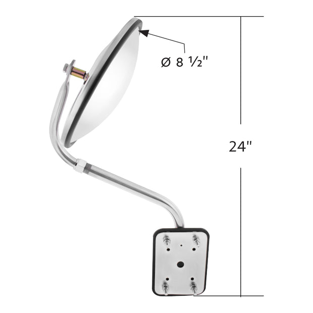 Universal Stainless Steel Pod Mount Convex Mirror