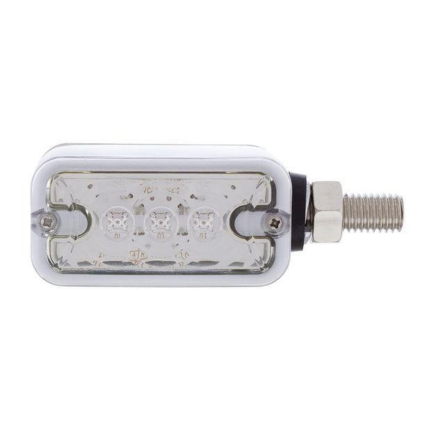 6 LED Single Function Double Face Light - Horizontal Mount - Amber & Red LED/Clear Lens
