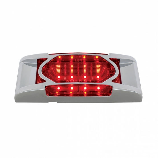 16 LED Reflector Light (Clearance/Marker) With Chrome Bezel - Red LED/Red Lens