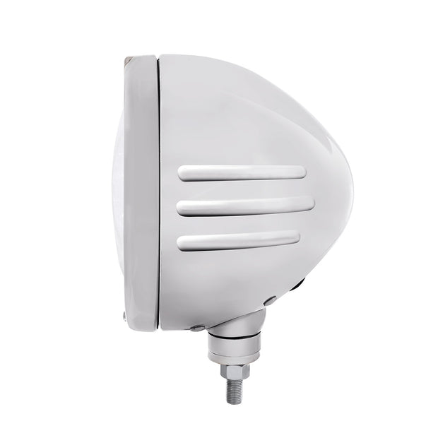 Stainless Steel Bullet Embossed Stripe Headlight 11 LED Bulb & Dual Mode LED Signal-Clear Lens