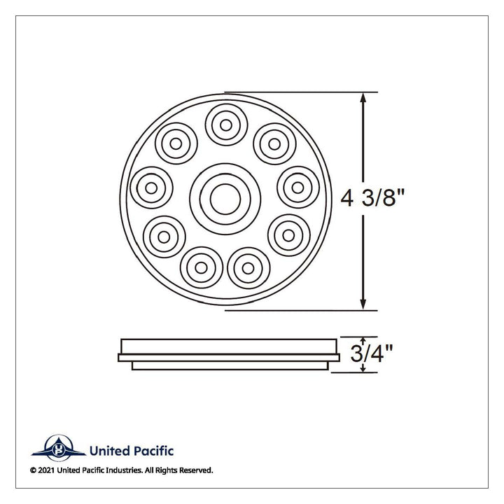 10 LED 4" Round Light (Stop, Turn &amp; Tail) - Red LED/Red Lens