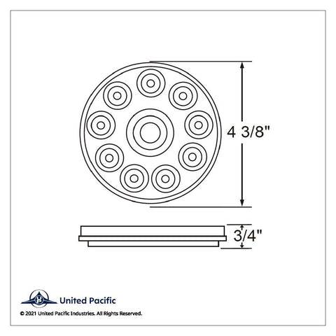 10 LED 4" Round Light (Stop, Turn & Tail) - Red LED/Red Lens