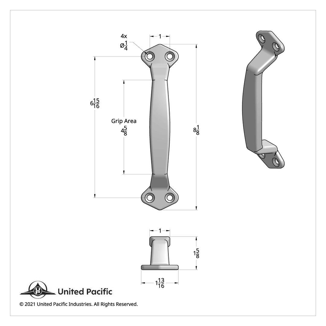 Chrome Die Cast Grab Handle Kit With Mounting Hardware