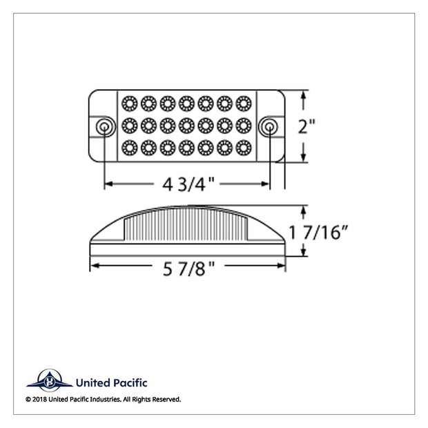21 LED Reflector Rectangular Light (Clearance/Marker) - Red LED/Red Lens