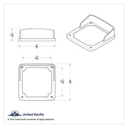 LED Square Double Face Light Bezel With Visor For UP Square Double Face Lights