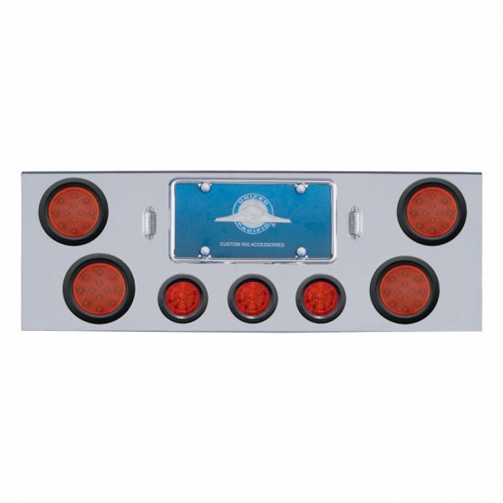 CR Rear Center Panel With 4X LED 4" Reflector Lights & 3X LED 2-1/2" Beehive Lights & Bezel -Red LED & Lens