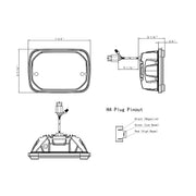 ULTRALIT - Heated 5"X7" LED Headlight With White Position Light