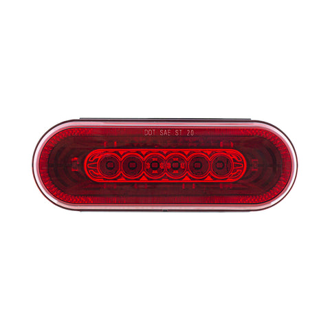 22 LED 6" Oval Abyss Light (Stop, Turn & Tail) - Red LED/Red Lens