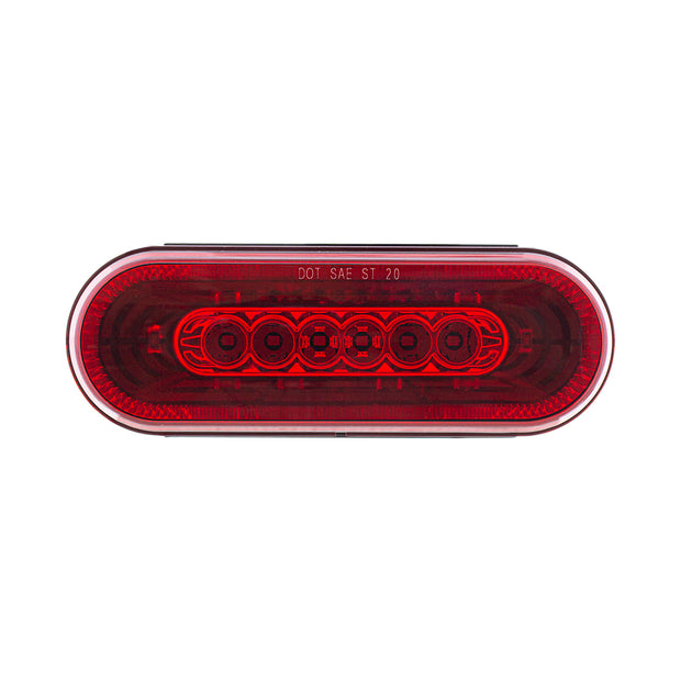 22 LED 6" Oval Abyss Light (Stop, Turn & Tail) - Red LED/Red Lens