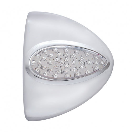 39 LED Teardrop Headlight Turn Signal Light Cover For Peterbilt - Amber LED/Clear Lens