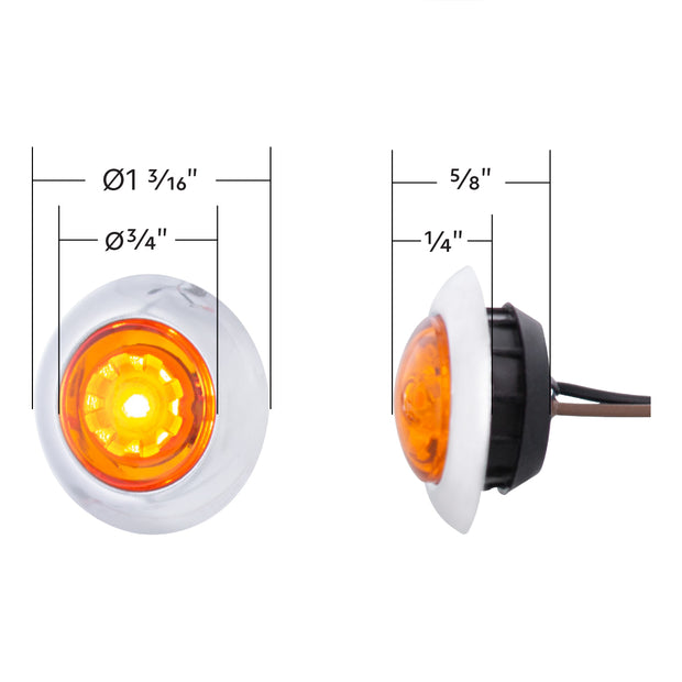 LED Dual Function ArcBlast 3/4" Mini Light (Clearance/Marker) - Amber LED/Amber Lens