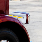 24 LED GloLight Rear Headlight Housing Cover For 2008-2023 Peterbilt 389 (Passenger)- Amber LED/Clear Lens