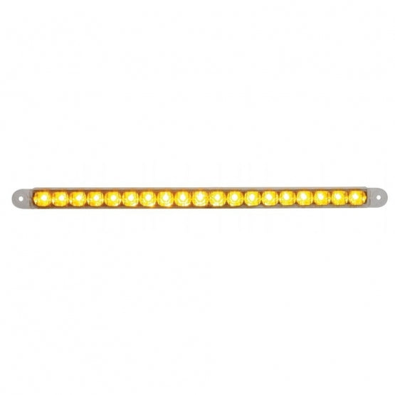 19 LED 12" Reflector Turn Signal Light Bar - Amber LED/Clear Lens