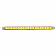 19 LED 12" Reflector Turn Signal Light Bar - Amber LED/Clear Lens