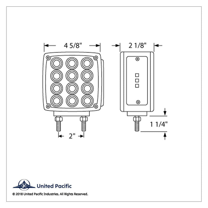 27 LED Double Face Turn Signal Light (Driver) - Amber &amp; Red LED/Amber &amp; Red Lens